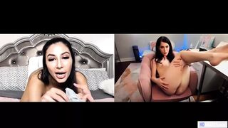 Evelyn Claire és Gianna Dior fiatal csajok érzéki webkamerás játszadozása